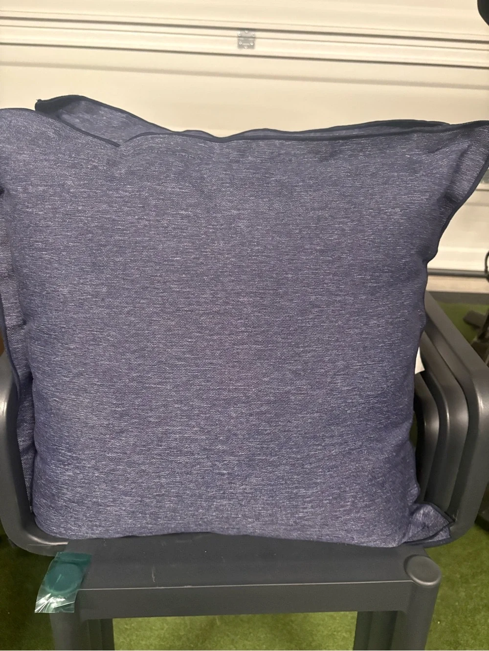 Two Navy Blue Outdoor Accent Pillows